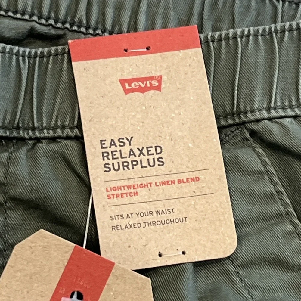 Levi's Easy Relaxed Surplus Fatigue Pants Mens M Linen Blend Elastic Drawstring